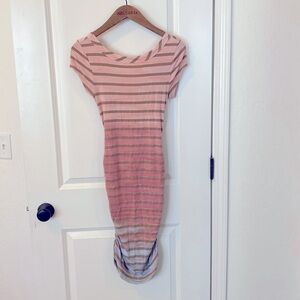 Hardtail shirred wrap back dress. Size small, multi colored stripes.
